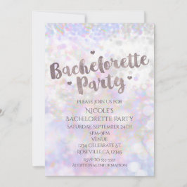Iridescent Sparkle Junggeselinnen-Abschied Einladu Einladung