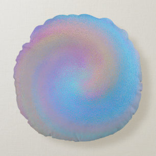 Iridescent Spiral Rundes Kissen