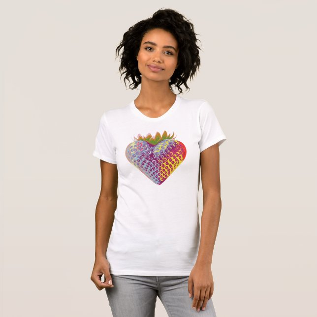Iridescent Strawberry Heart T-Shirt (Vorne ganz)