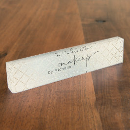 Iridescent Textured Makeup Artist Desk Namplate Namensplakette