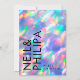 Iridescent Ultra Modern Bold Names ohne Foto Save The Date