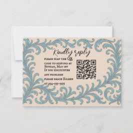 Iridescent Vow QR Code Hochzeit RSVP-Karte RSVP Karte