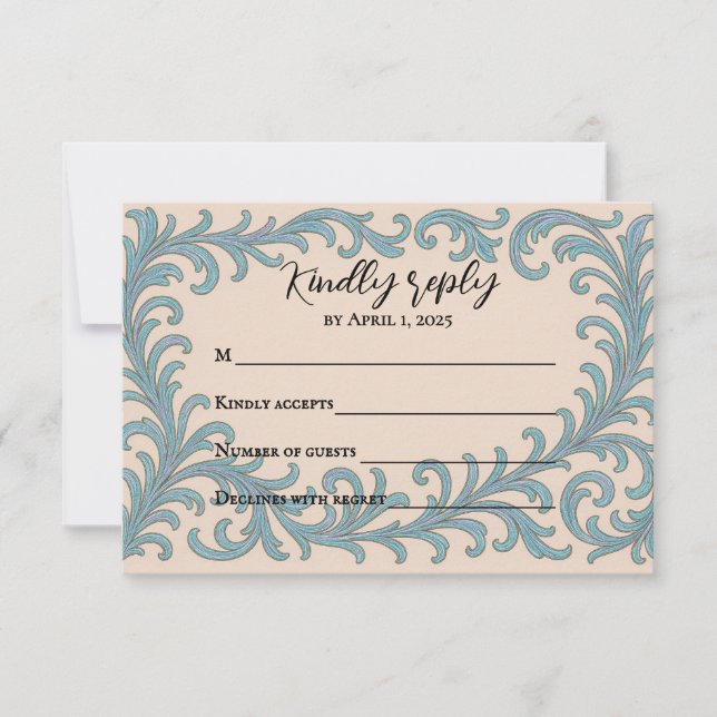 Iridescent Vow Wedding RSVP Card (Vorderseite)