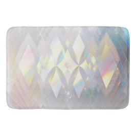Iridescent White Diamond Pattern Badematte