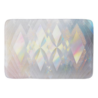 Iridescent White Diamond Pattern Badematte