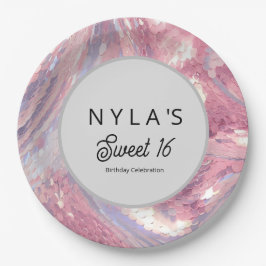 Iridesecent Pink and Purple Sequin Pappteller