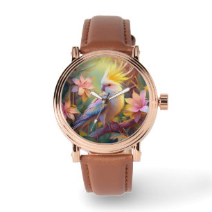 Iridesing Wing Cockatiel Fantasy Bird Armbanduhr