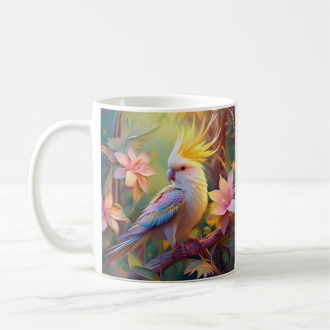 Iridesing Wing Cockatiel Fantasy Bird Kaffeetasse (Links)