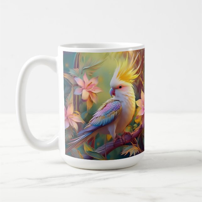Iridesing Wing Cockatiel Fantasy Bird Kaffeetasse (Links)