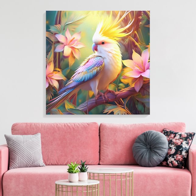 Iridesing Wing Cockatiel Fantasy Bird Leinwanddruck (Insitu (Wohnzimmer))