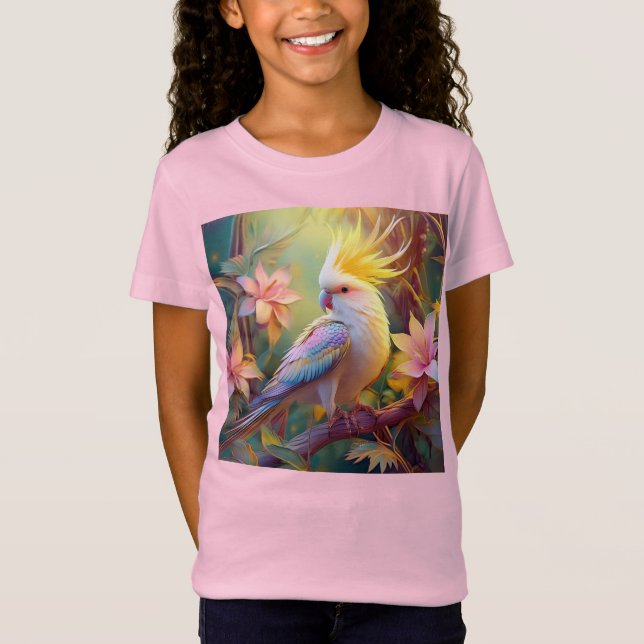 Iridesing Wing Cockatiel Fantasy Bird T-Shirt (Vorderseite)
