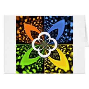 Irideszierende blaugrüne gelbe Herzen