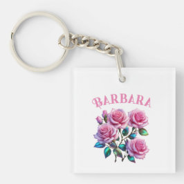 Irideszierende holografische Rose auf Stems Schlüsselanhänger