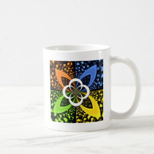 Iridische Herzen Nahtloses Tupfen-Abstraktkunst-De Tasse