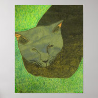 Irina Die Katze auf dem Gras von Julia Hanna