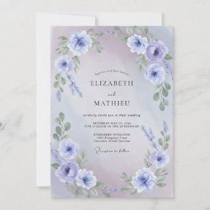 Iris-Aquarell-Hochzeit Einladung