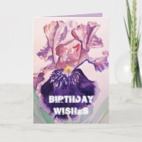 Iris Aquarell Lila Garden Liebe Geburtstag Karte