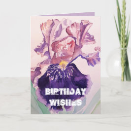 Iris Aquarell Lila Garden Liebe Geburtstag Karte