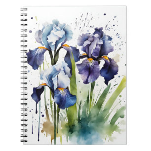Iris - Aquarellblumen Notizblock
