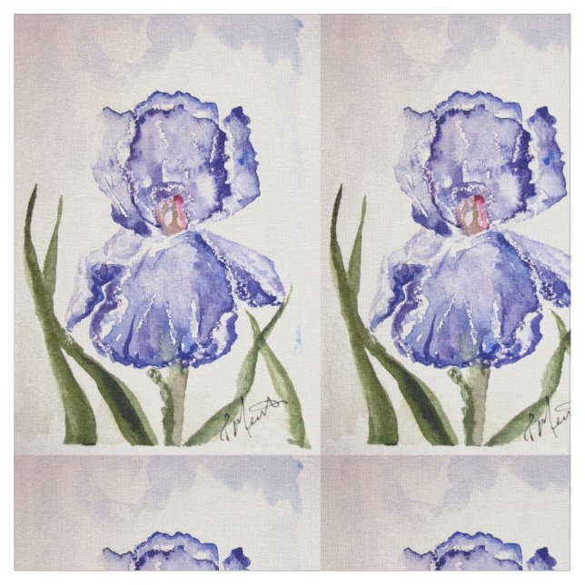 Iris-Aquarellmalerei Stoff (Nahaufnahme)