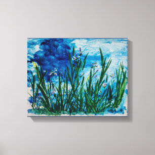 Iris auf dem Wasser-Rand-Leinwand-Druck Leinwanddruck