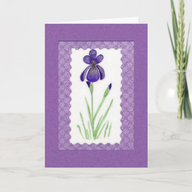 Iris Birthday Card (Großes Print) Karte (Vorderseite)