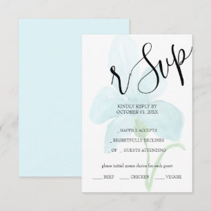 Iris Blaue Florale Aquarell-Handbemalung RSVP Karte