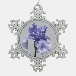 Iris Bloom Schneeflocken Zinn-Ornament