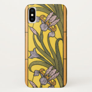 Iris Blume Art Nouveau Glass Blue Gold Case-Mate iPhone Hülle