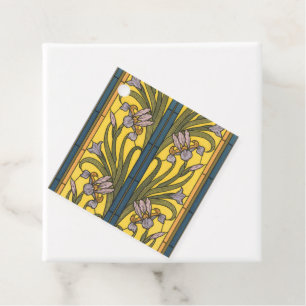 Iris Blume Art Nouveau Glass Blue Gold Geschenkanhänger