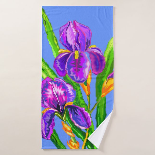 Iris Blume Badetuch Badehandtuch (Badehandtuch)