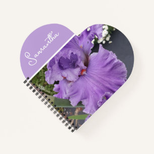 Iris Blume Blume Lila Lavender Lilac Schürze Notizbuch