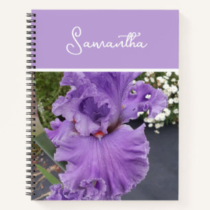 Iris Blume Blume Lila Lavender Lilac Schürze Notizbuch
