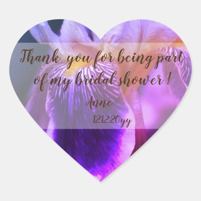 Iris Blume Brautparty Heart Stickers (Vorderseite)