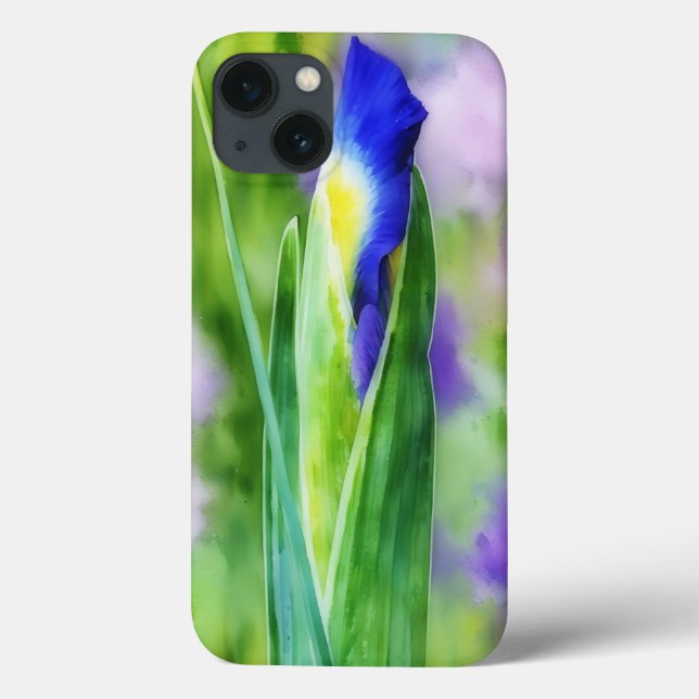 Iris Blume Bud Abstrakt Style Art Phone Case (Rückseite)
