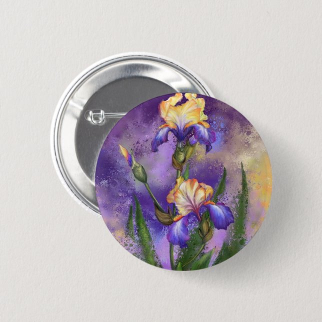 Iris-Blume Button (Vorne & Hinten)
