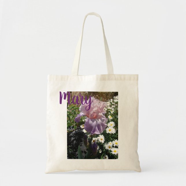 Iris Blume Lila Blumenkohl Foto Tote Bag Tragetasche (Vorne)