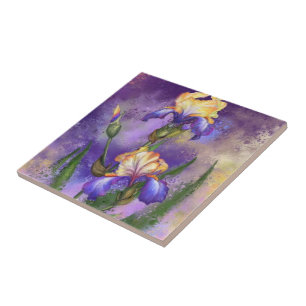 Iris Blume Lila Tile Fliese