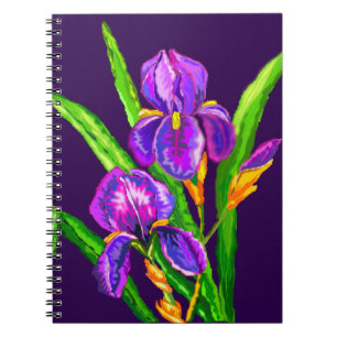 Iris-Blume-Notebook - Benutzerdefinierte Farben - Notizblock