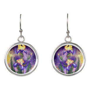 Iris Blume Ohrringe Irische Malerei