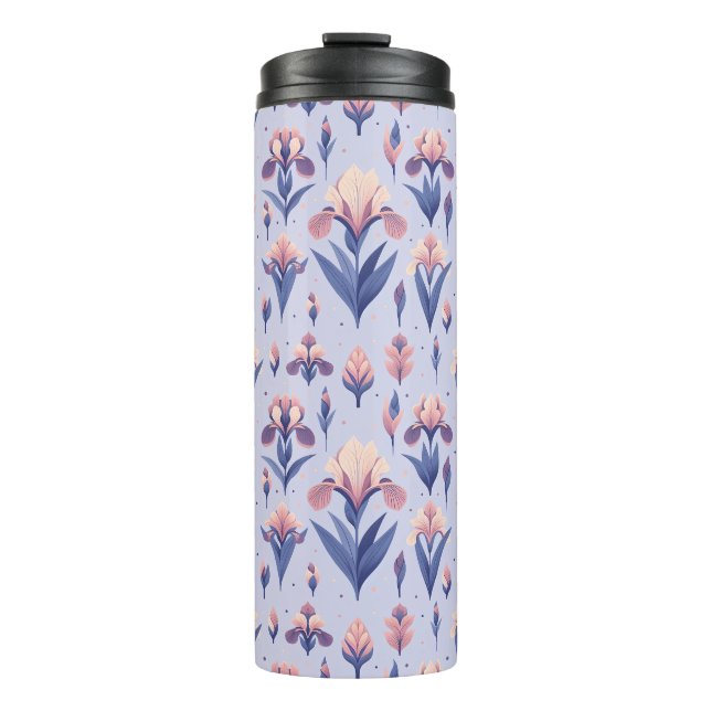 Iris Blume Pattern Thermosbecher (Vorderseite)