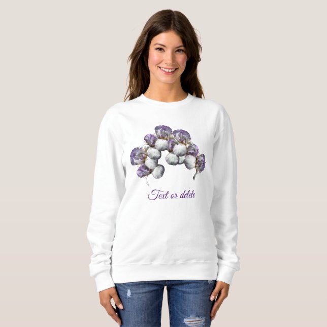 Iris-Blume Personalisiert Sweatshirt (Vorne ganz)