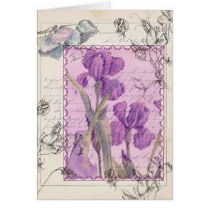 Iris Blume Pflanze Viktorianisch Style Collage