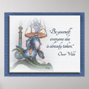 Iris Blume skizziert Ermutigung "Sei du selbst" Poster