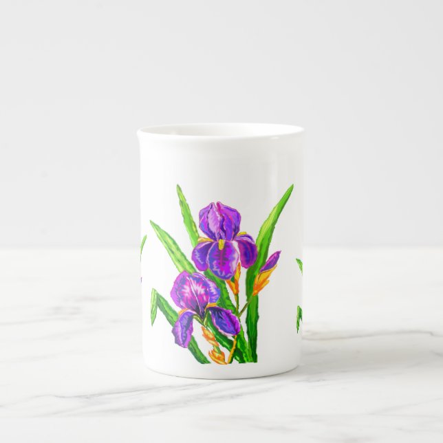 Iris Blume Tasse Schöne Irische Blume (Vorderseite)