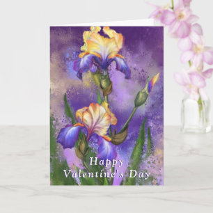 Iris-Blume Valentinstag-Karte Karte