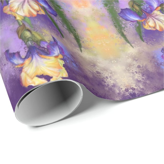 Iris Blume Wrapping Paper Irises Geschenkpapier (Rolleneckpunkt)