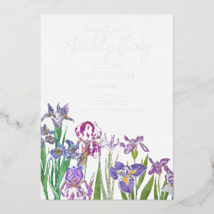 Iris Blumen Geburtstagsfeier Folieneinladung