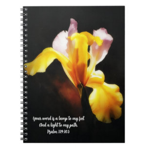 Iris-Blumen-Licht Bibelvers-Gebetsjournal Notizblock