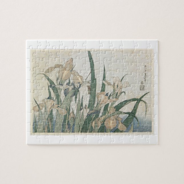Iris-Blumen und Heuschrecke, c.1830-31 Puzzle (Horizontal)